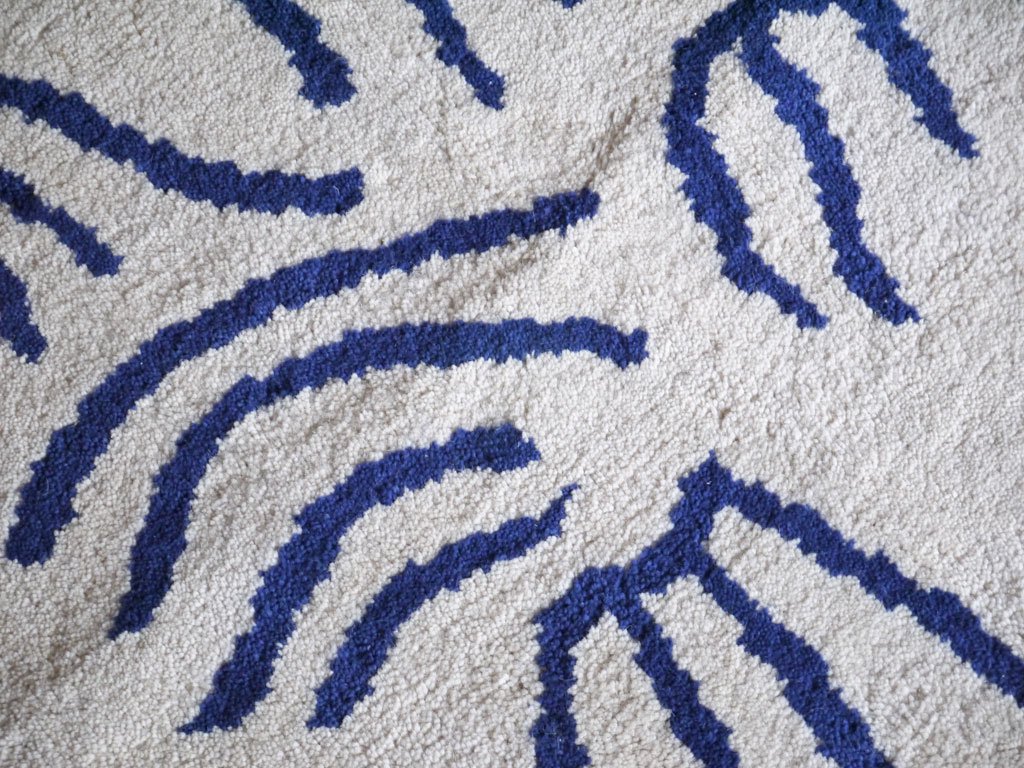 ムムス MUM's スクエアラグ ホワイト カーペット 91cm 手織り絨毯 フィンランド ■
