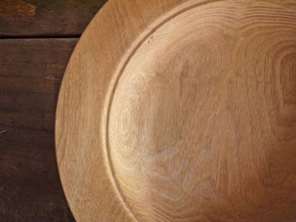 須田二郎 木の器 リムプレート 無垢材 28cm 木工旋盤 現代作家 ■