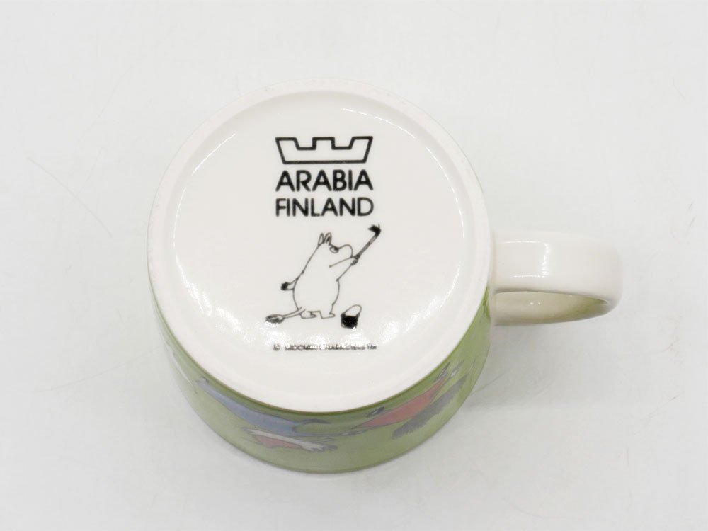 アラビア ARABIA ムーミン Moomin マグカップ トフスランとビフスラン ライトグリーン 廃番 フィンランド 北欧食器 B ● 
