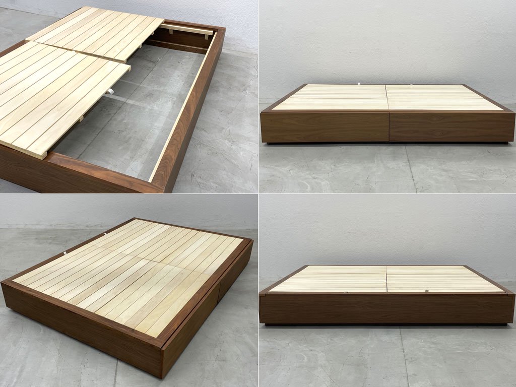 無印良品 MUJI ウォールナット材 収納ベッド ダブルサイズ 木製 