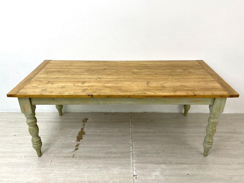 ビンテージ Vintage パイン古材 無垢材 ペインテッド アトリエテーブル ダイニングテーブル ワークテーブル ラスティック カントリー