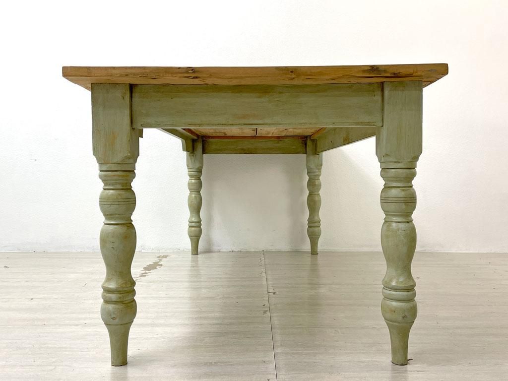 ビンテージ Vintage パイン古材 無垢材 ペインテッド アトリエテーブル ダイニングテーブル ワークテーブル ラスティック カントリー
