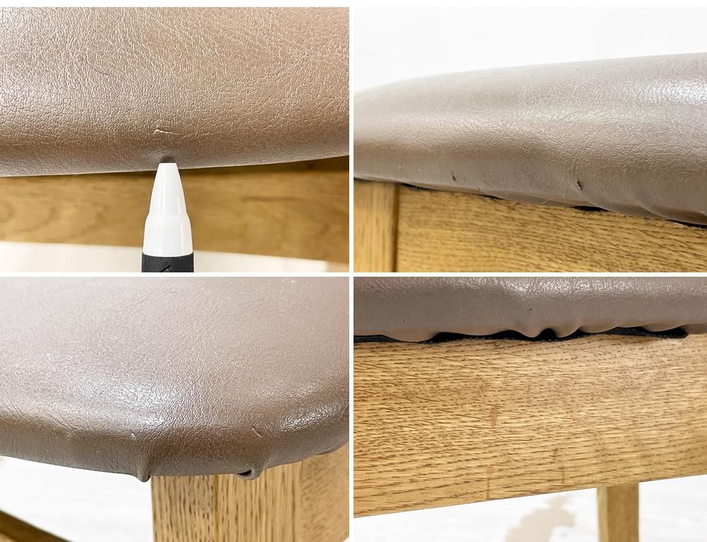 ノットアンティークス knot antiques パッドチェア PAD ダイニングチェア ナラ無垢材 オイル仕上げ PVCレザー オリーブ