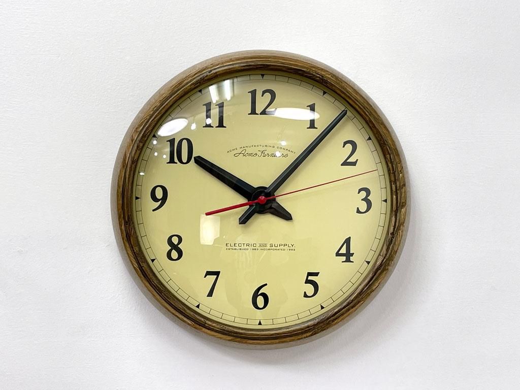 アクメファニチャー ACME Furniture ブライトンクロック BRIGHTON CLOCK 掛け時計 ウォールクロック ガラス×オーク