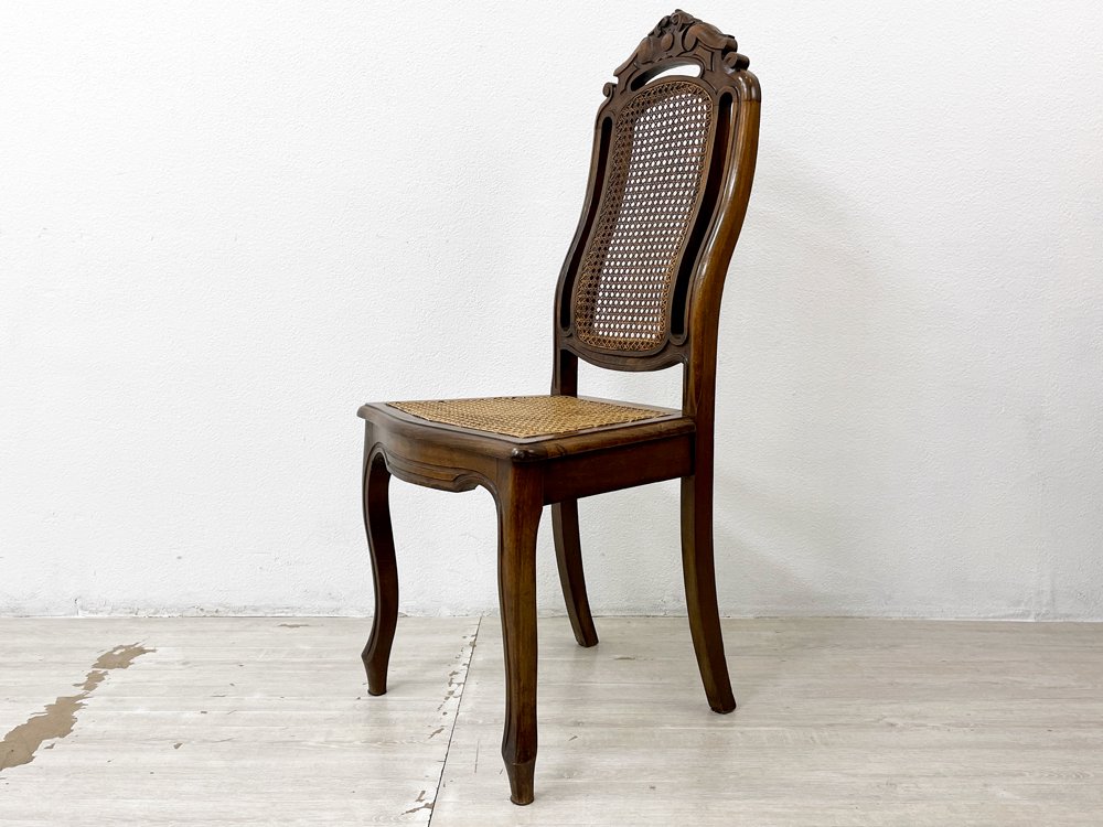 英国アンティーク木製ダイニングチェア/椅子イス/籐ラタン(78-292-3)