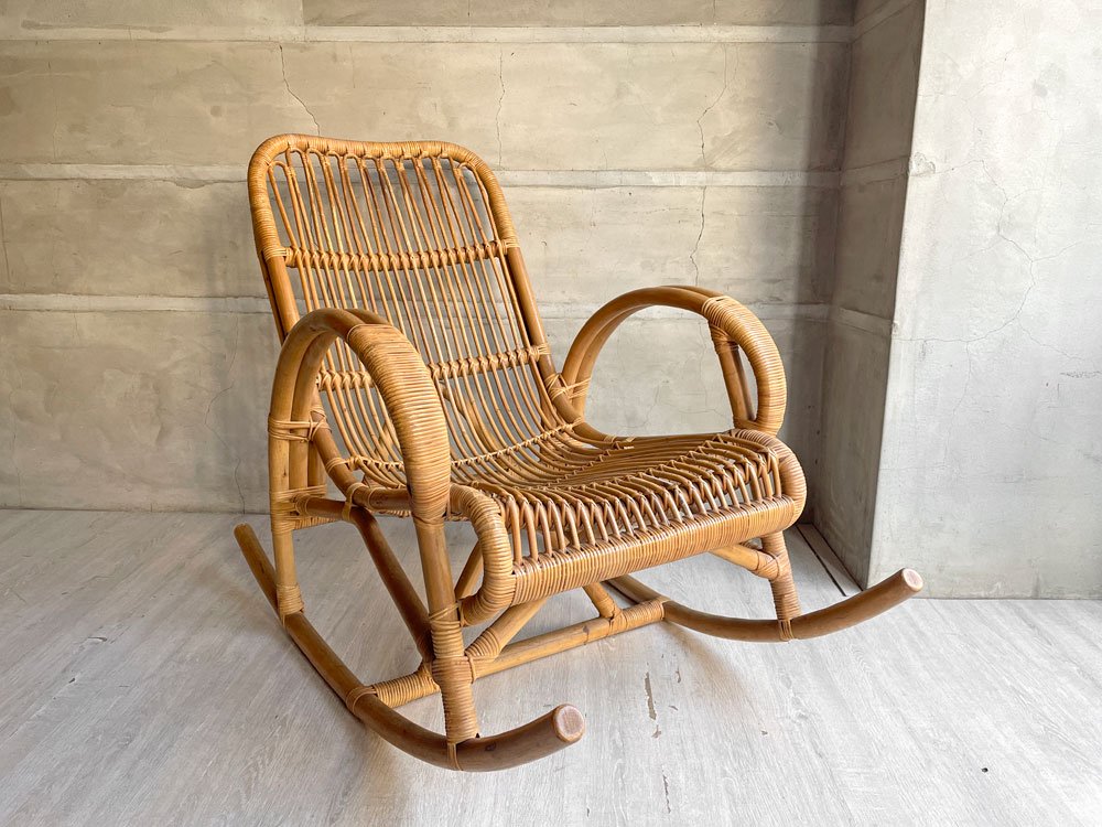 ヴィンテージ ラタン 籐製 椅子 リクライニングチェア アジアンご購入