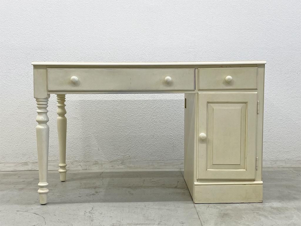 イーセン アーレン Ethan Allen シャビーシック ホワイト 片袖デスク Student Desk ドレッサーデスク フレンチ