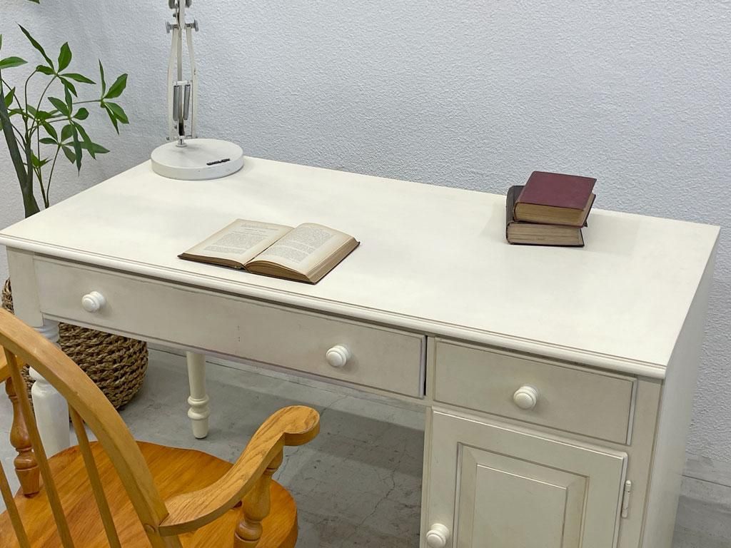 イーセン アーレン Ethan Allen シャビーシック ホワイト 片袖デスク Student Desk ドレッサーデスク フレンチ