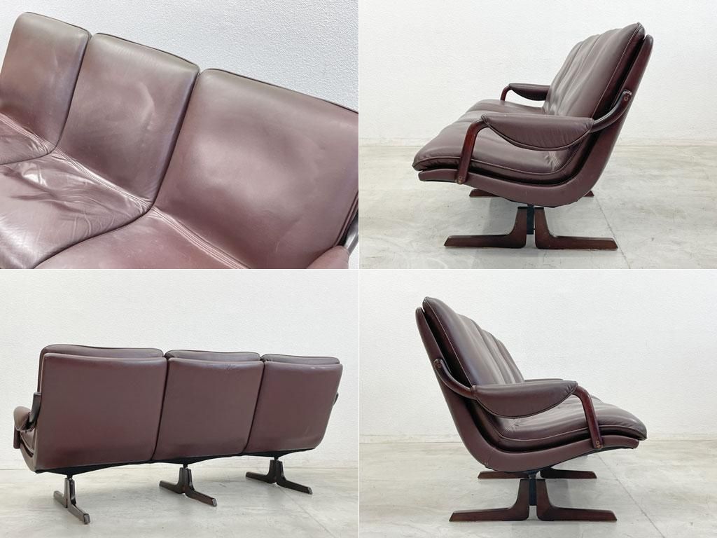 ベルグファニチャー BERG furniture ビンテージ 本革 3シーターソファ 