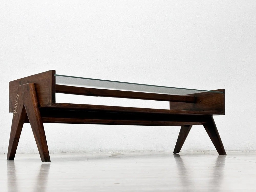ԥ른̥ Pierre Jeanneret ҡơ֥ Coffee Table ̵ 饹 ǥ 쥿ͭ 1960s ӥơ PU/CH/-12 