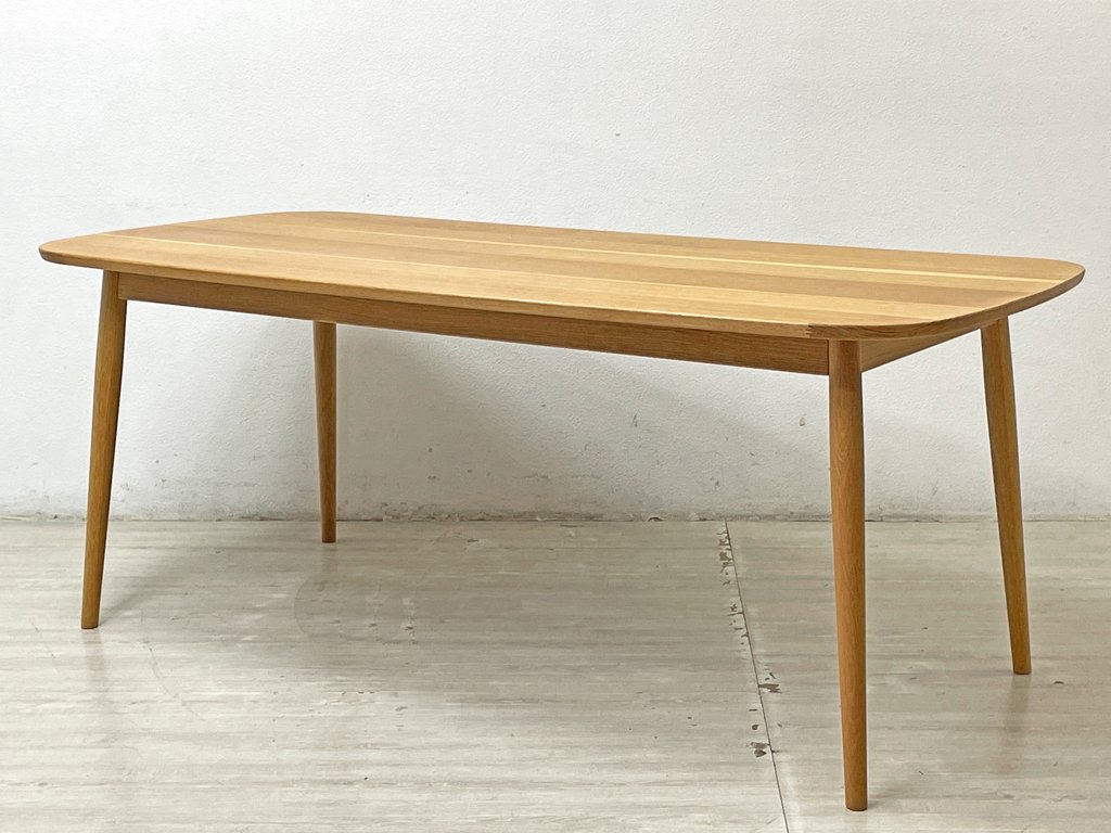 無印良品 MUJI ダイニングテーブル オーク材 丸脚 楕円 W180cm