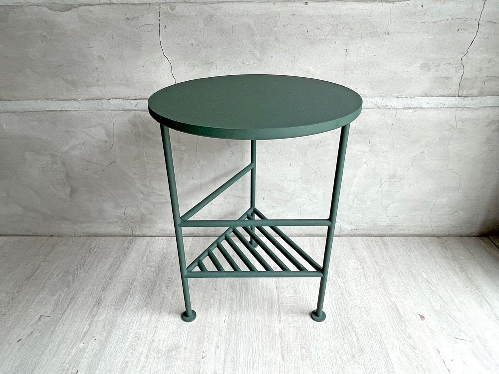 イデー IDEE リブ サークル グリーン RIB Circle Green サイドテーブル スチールレッグ リノリウム天板 定価￥52,800- ♪  - TOKYO RECYCLE imption | 東京・世田谷のリサイクルショップ デザイナーズ・北欧家具の販売・買取