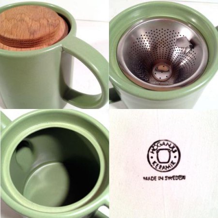 Sweden HOGANASKeramik ۥʥ ߥå Tea Pot ƥݥå 1.2L  GREEN