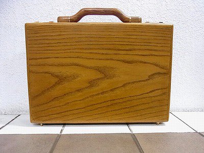  70's Vintage  Wooden Attache / Briefcase  