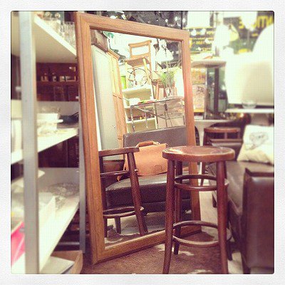  USAVintage  Oak Wood Frame Mirror / ꥫӥơե졼ߥ顼