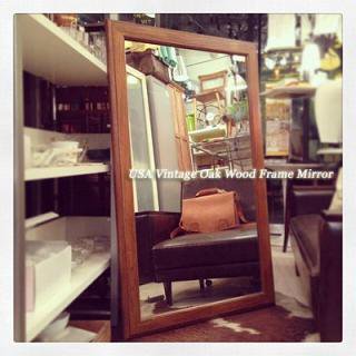  USAVintage  Oak Wood Frame Mirror / ꥫӥơե졼ߥ顼