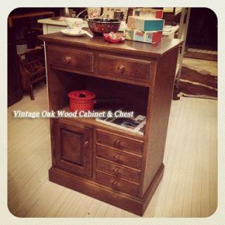  Vintage Oak Wood Cabinet & Chest / ӥơ७ӥͥåȡ