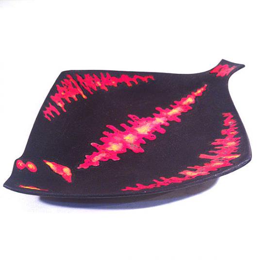 60~70'S Japan Vintage Enamel  Iron Fish Tray  (ҥ)Υʥ() ŤŴΥȥ쥤 