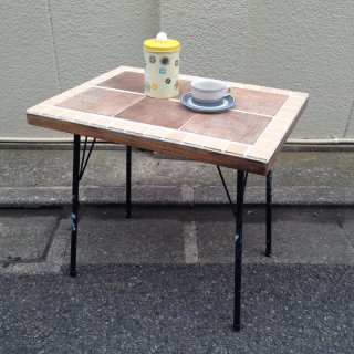 Tile Top   Iron Leg Remake Cafe Table  ȥåףå ᥤ եơ֥