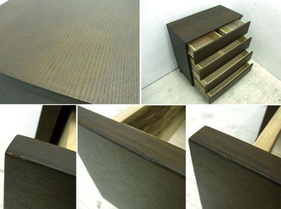 ◇無印良品 muji タモ材 4段 木製チェスト ブラウンカラー