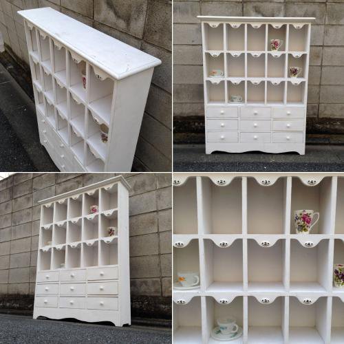 Antique French Country Style White Paint Shabby Numbering Shelf  ƥ եȥ꡼ ʥХ󥰥