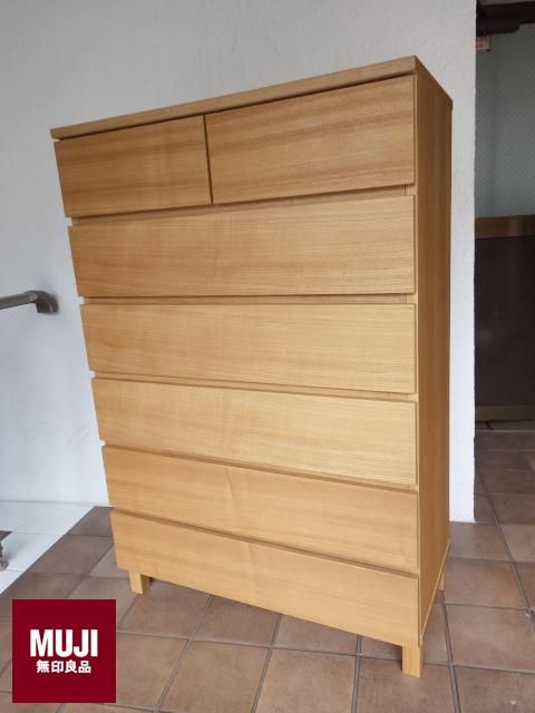 無印良品 MUJI 木製チェスト 6段 ワイド タモ材 ナチュラル◇ 無印良品 MUJI 木製チェスト 6段 ワイド タモ材 ナチュラル◇