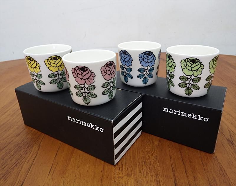 marimekko / マリメッコ VIHKIRUUSU / ヴィヒキルース 廃番ラテマグ4個 ...