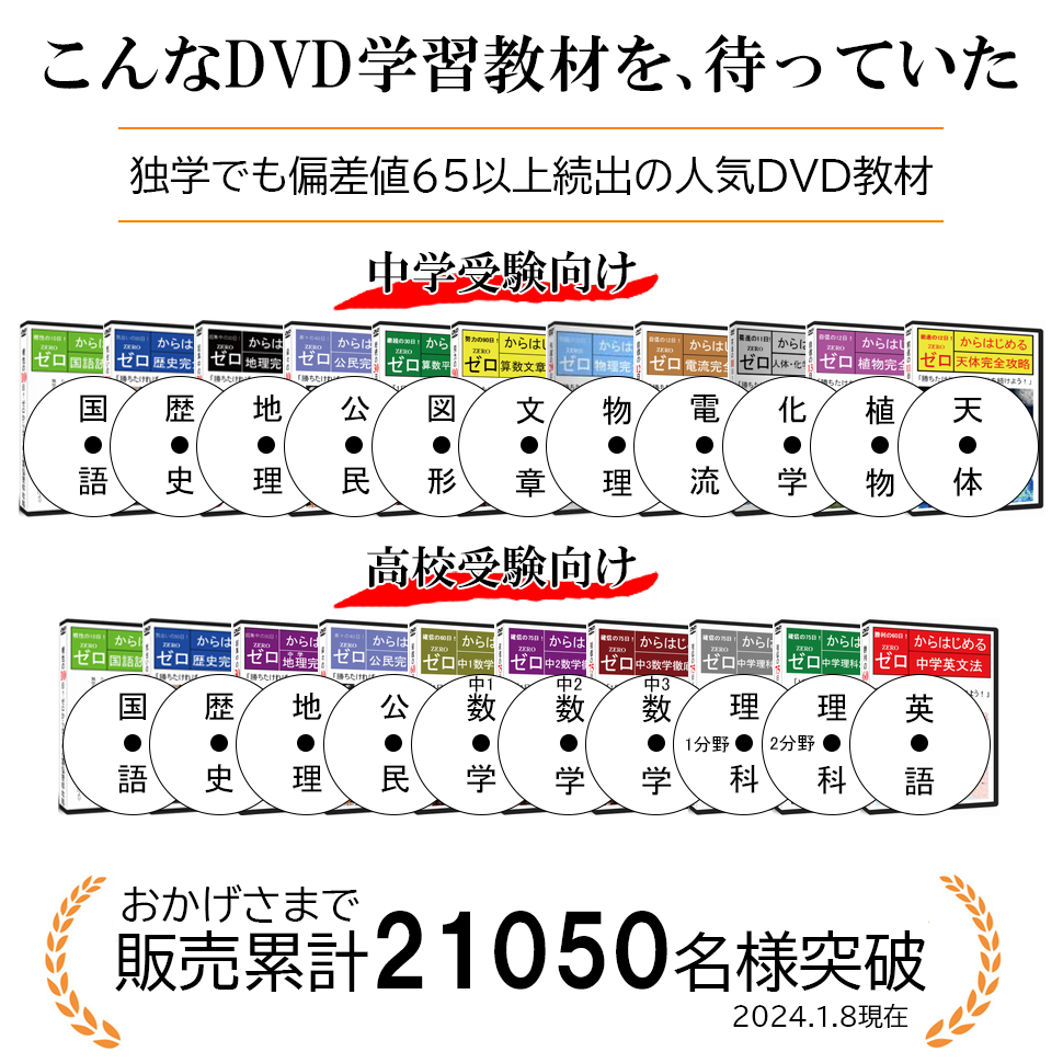 細かい見落としお許しください中学受験　ZERO（ゼロ）からはじめる　理科　DVD　18枚