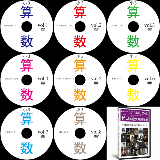 送料無料 中学受験小学3年生算数文章題dvd全8枚 サントップ 中学受験 Dvd教材で偏差値アップ 全品送料無料