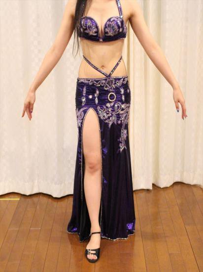Hananオリエンタル衣装リングビジューパープル   ベリーダンス衣装