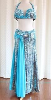 ベリーダンス衣装 ブラベルト（HANAN）+フリルスカート ベリー