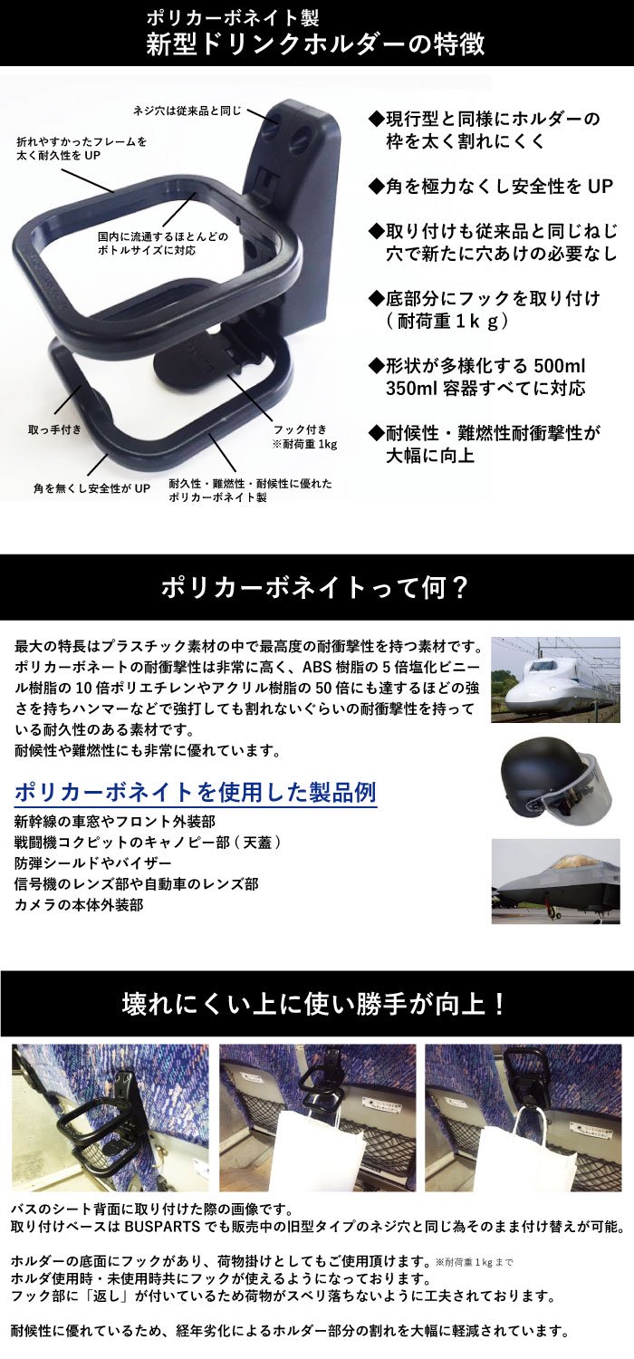 ドリンクホルダー単品【グレー】 10個セット - 日本初！新品バス部品 