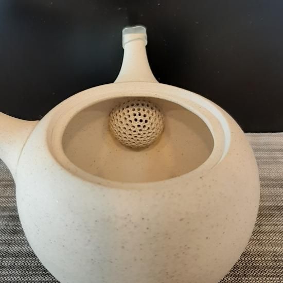 新品同様 常滑焼 白泥窯変急須 280ml お茶に魅せられ、お茶にこだわる - 工芸品