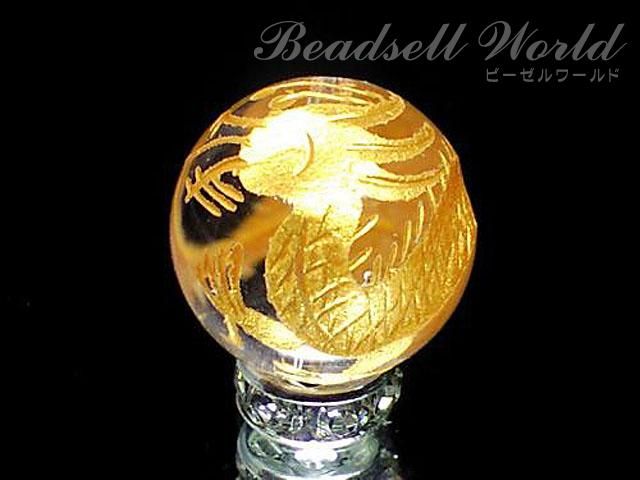 カービング 四神獣 青龍 金彫水晶 10ミリ ミリ 仕入れに最適 パワーストーン卸問屋 ビーゼルワールド