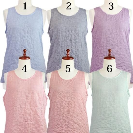 タンクトップ レディース インナー M/L/LL カラー 日本製- 作業着