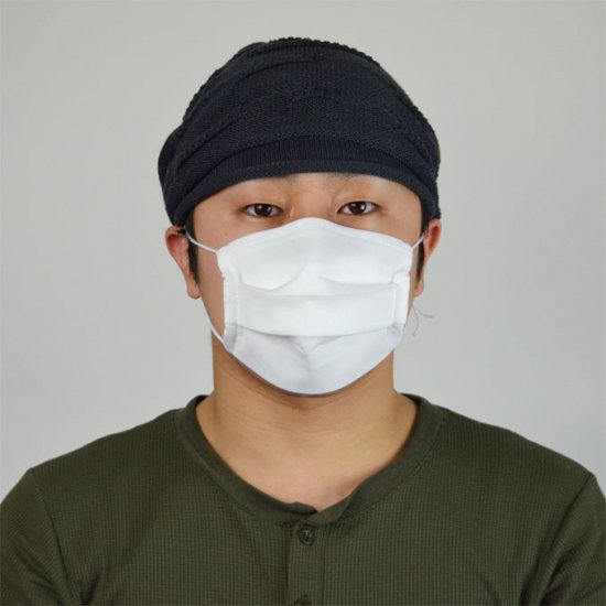 洗えるマスク白 2枚組 日本製 高島ちぢみ 100% 大人用 在庫あり 繰り返し 使える - マルフク（福本繊維）
