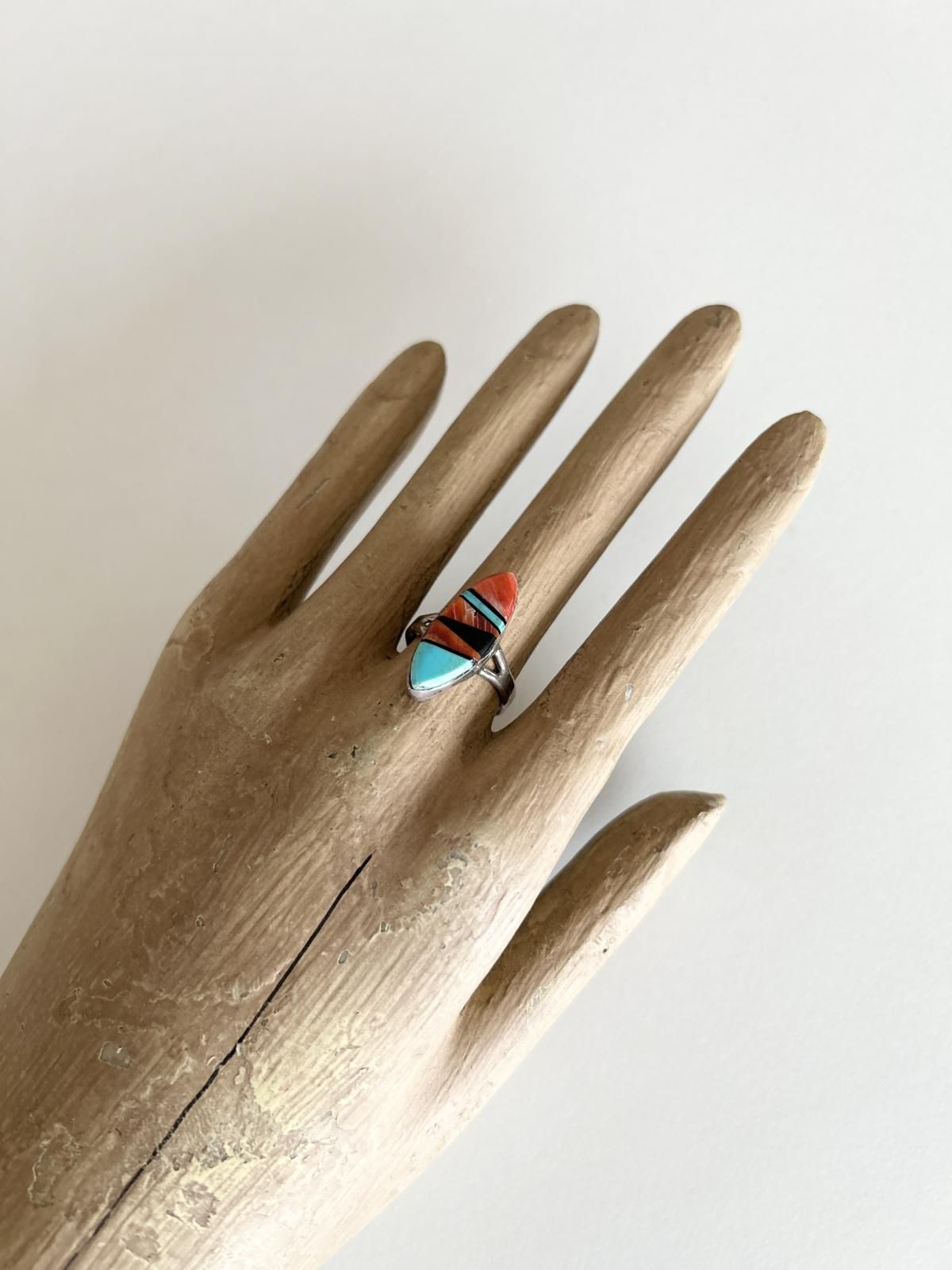 Indian Jewelry インディアンジュエリー マルチカラーインレイリング Indian Jewelry FUNNY公式ストア ズニ族 Bonnie Quam マルチ