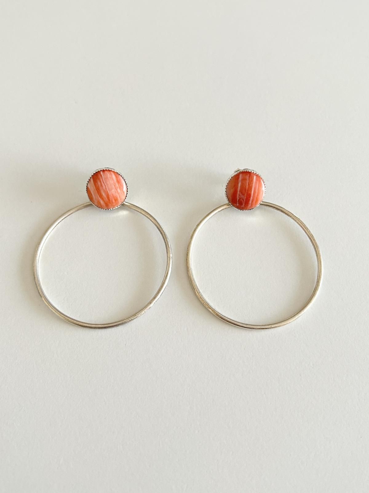 ナバホ族 オレンジスパイニーオイスターシェル＆サークルゆらゆら