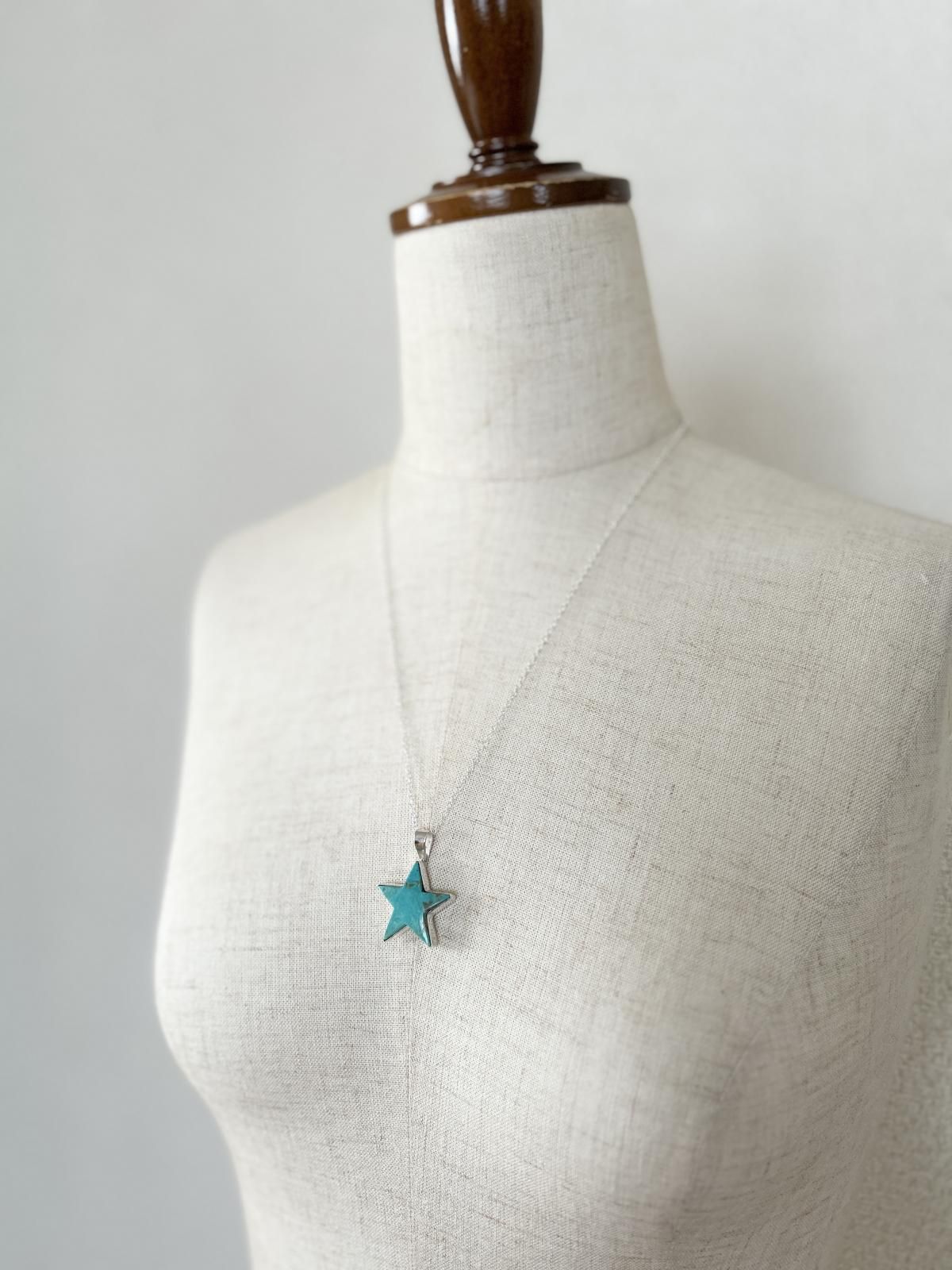 ナバホ族 キングマンターコイズスターペンダントトップ（L