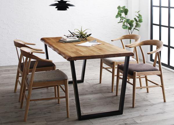 選べる無垢材テーブル デザインチェアダイニングVoyage ヴォヤージ 5点セット(テーブル+チェア4脚) W150