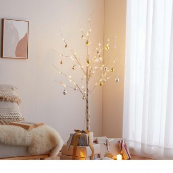 LEDの優しい光とナチュラルな白樺ブランチツリーSchnee 白樺風ツリー 【高さ150cm】｜人気の通販店Sotao