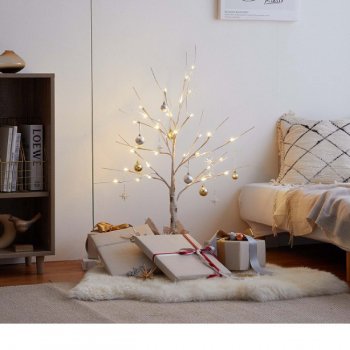 LEDの優しい光とナチュラルな白樺ブランチツリーSchnee 白樺風ツリー 【高さ90cm】｜人気の通販店Sotao