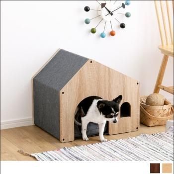 北欧インテリアにぴったりな天然木製のおしゃれな犬・猫ハウスペットハウス クッション付き