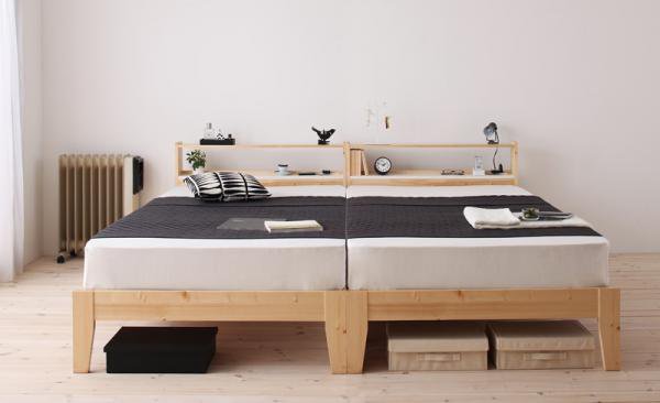 北欧デザインコンセント付きすのこベッドシングルベッドStogenストーゲンの画像