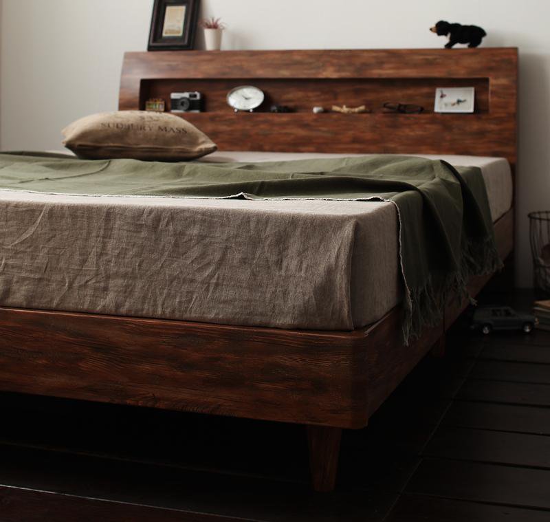北欧ユーズドデザインすのこベッド　棚・コンセント付きシングルベッドJack timberジャック・ティンバーの画像