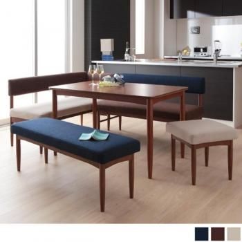 ソファベンチダイニングセットK-JOYケージョイ 5点セット(ダイニングテーブル+アームソファ+バックレストソファ+ベンチ+オットマン
