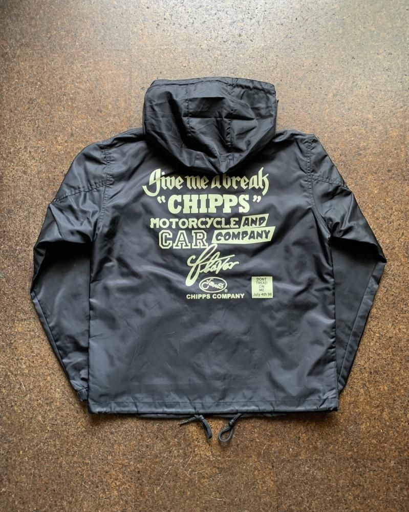 Embroidery 裏メッシュフーディージャケットBLACK - CHIPPS Embroidery 裏メッシュフーディージャケットBLACK - CHIPPS