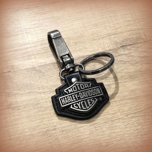 KEY キーホルダー Cut-out Bar & Shield Logo Key Chain Fob, Black - Harley