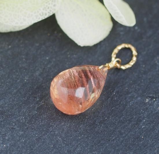 K18チャーム*オレゴンサンストーン* - 天然石アクセサリー・ジュエリー