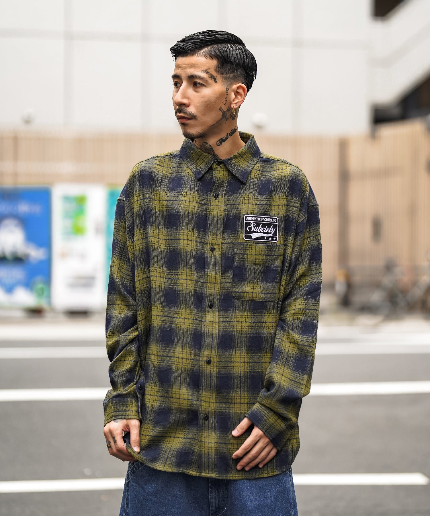 EMBLEM CHECK SHIRT - Subciety Online Store